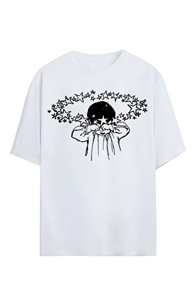 STİL-X Μπλουζάκι Unisex με στάμπα, 100% βαμβακερό, oversized