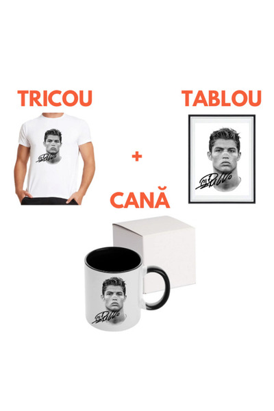 Giftit Pachet cadou Cristiano Ronaldo – Tricou + Cană + Tablou