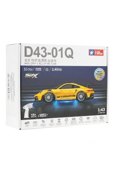 TRUST STORE Uzaktan Kumandalı 1:43 Metal Drift Araba 15 KM/H Hız | 2.4GHz Kumanda Şarjlı RC Yarış Arabası