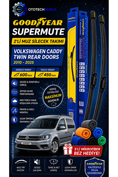 Goodyear Volkswagen Caddy Twin Rear Doors 2010-2025 Supermute 2'Li Muz Silece...