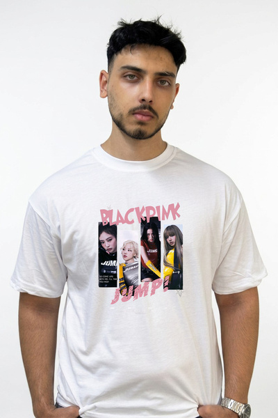 Anetos Blackpink_14 Design Printed Oversize White T-Shirt