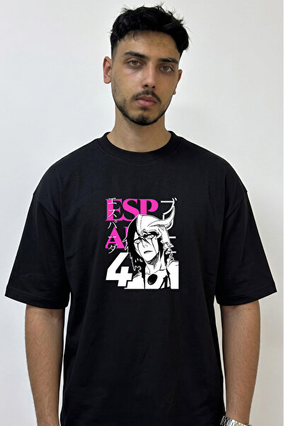 Anetos Ulquiorra Espada Design Printed Oversize Black T-Shirt