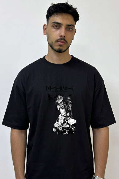 Anetos Misa Amane_2 Design Printed Oversize Black T-Shirt