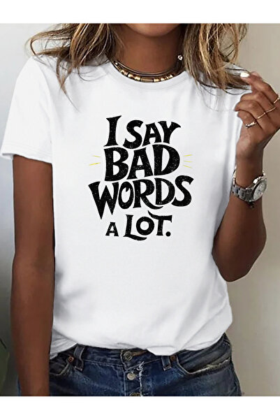 NOURAM Men'S Funny I Say Bad Words A Lot Graphic T-Shirt Soft Everyday Casual...