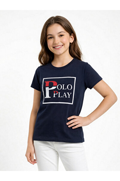 Polo Play By Styli Teen Girls Graphic Logo Crew Neck T-Shirt