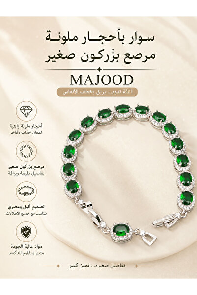 MAJOOD Luxury Zircon Tennis Bracelet for Women | Sparkling Crystal Adjustable...