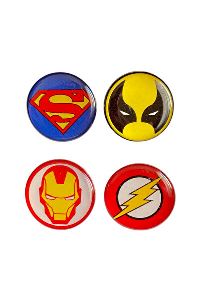 Yaya Dizayn Superman, Wolverine, Iron Man, The Flash Temalı 4'lü Parlak Baskı...