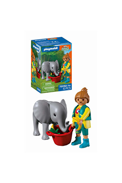 Playmobil Jucarie de rol Ingrijitor zoo si pui de elefant