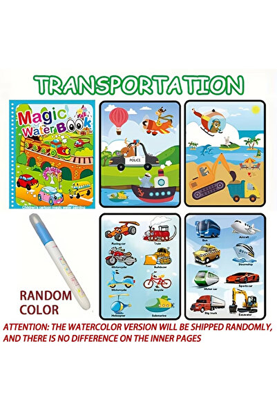 Choice8 Transportation Magical Book Water Drawing Montessori Toys Reusable Co...
