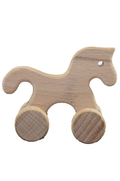 CWWTOYS مجسم حصان خشبي غير مطلي من دوست، مصنوع من خشب الزان الصلب، للأطفال من...