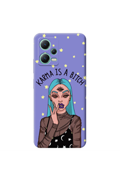 Other Xiaomi Redmi Note 12 Pro 5G Karma is a bitch Purple Colored Silicone TP...