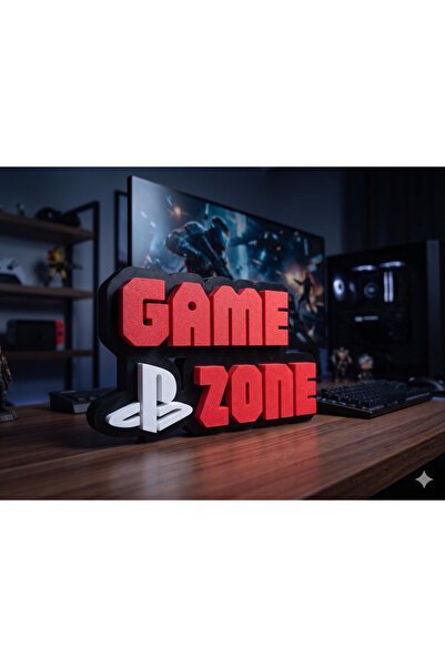 GAME ZONE Masa Üstü Gamer Oyuncu Dekoratif Süs Dekor Arka Plan
