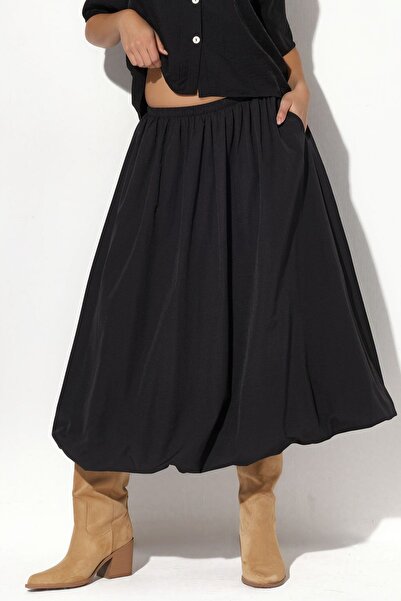 Hiccup Busem High Waisted A-Line Midi Skirt