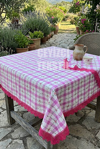 Çt Çeyizci Tekstil مفرش طاولة مطبوع رقميًا مقاس 170 × 170 سم مقاوم للبقع، مفر...