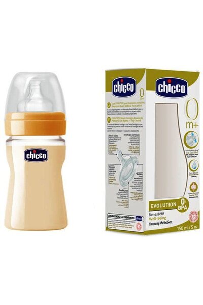 Chicco Evolution Πλαστικό Μπιμπερό 150ml με Θηλή Σιλικόνης (60035-01)