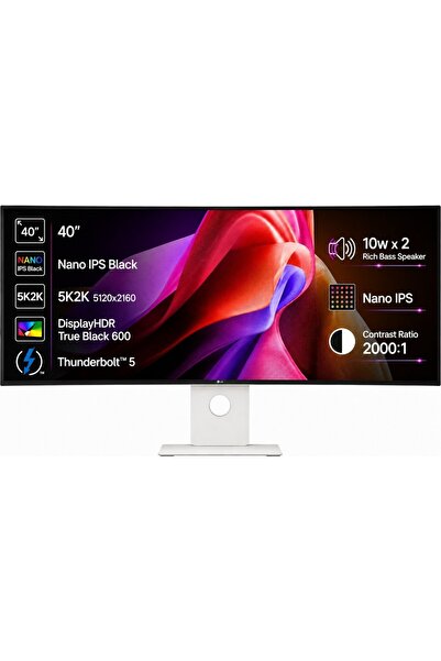 LG 40U990A-W 40 Inç Ultrafine 5K2K Wuhd (5120 x 2160) Nano IPS Kavisli Monitö...