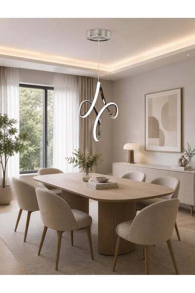 cgn home aydınlatma tasarım modern led avize 3 ayrı renk ışık krom kasa
