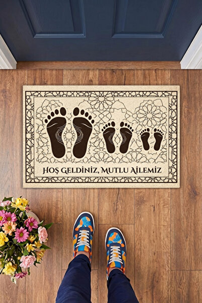 Charmbi Our Happy Family Door Mat 40X60 Digital Printed Modern Decorative Doo...