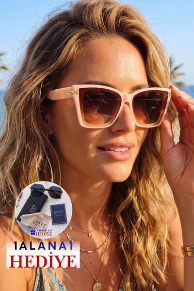 Lozzo Women's Uv400 Pink Oversize Sunglasses Gold Detail 25-20 C32 Deg