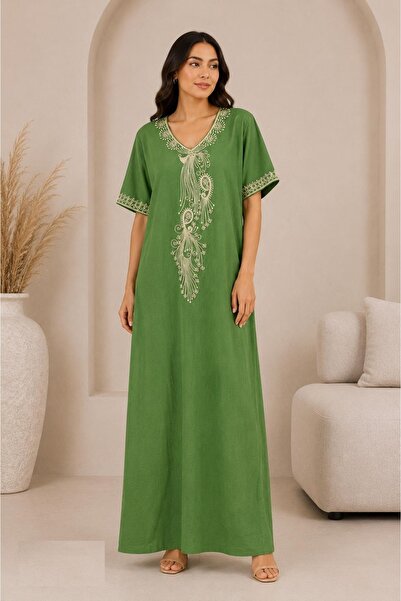 AYOUSH Royal Peacock Embroidered Jalabiya in Gold Rose Color with New Trendy ...