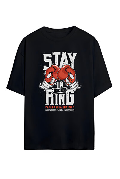 STİL-X Tricou oversize unisex cu imprimeu box, 100% bumbac