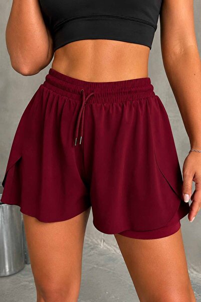 vynor atelier Women's Sports Shorts - High Waist and Built-In Leggings Design