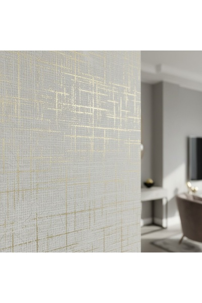 KMS HOME Gold Işıltılı Kendinden Desenli Sade Duvar Kağıdı (en:53 cm uzunluk:...