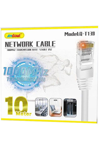 Andowl Καλώδιο Ethernet U/UTP Cat.5e (Gigabit) 10μ Λευκό Κωδικός: Q-T139