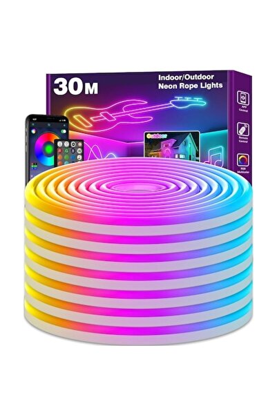 Govee Bandă LED Neon 30m Control prin aplicație și telecomandă Sincronizare c...