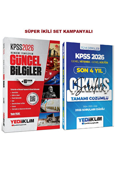 Yediiklim Yayınları 2026 KPSS Kendini Yenileyen Güncel Bilgiler + 10 Deneme İ...