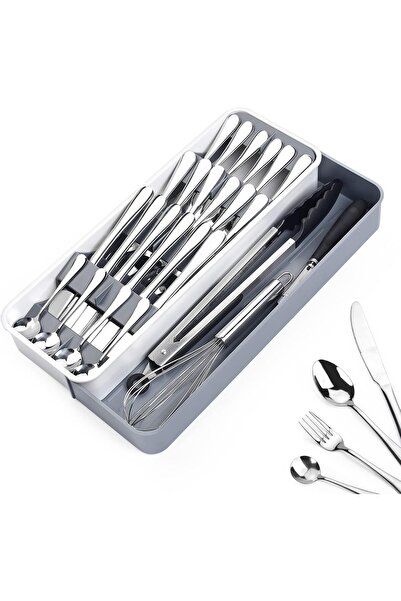 Arabest Expandable Silverware Organizer,Compact Cutlery Storage Tray,Adjustab...
