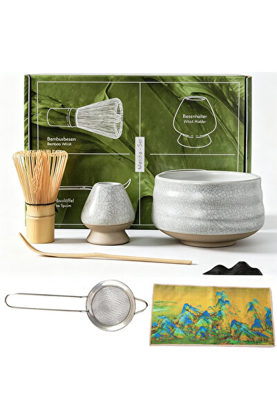 EHOME 7Pcs Matcha Set Kit, Matcha Green Tea kit, Matcha Whisk,Ceremonial Matcha