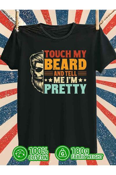 1001 Line تي شيرت Beard Pride بتصميم مضحك للرجال، 180 جرام، 100% قطن أسود، مث...