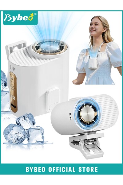 BYBEO Portable Clip-On Fan, Handheld Fan with Semi-Cooling Plate＆LED Display,...