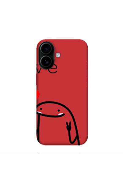 Other Apple Iphone 16 plus Love 2 Red Colored Silicone TPU Θήκη