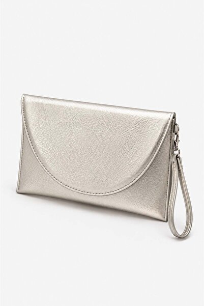 Madamra Silver Women's Clutch Bag Curved Cover Portfolio Handbag