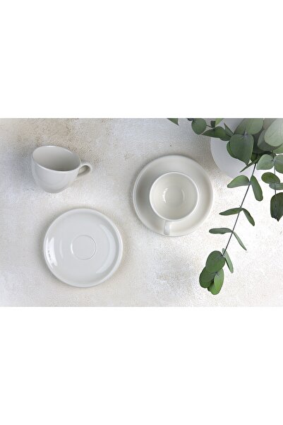 By Bone Porselen Zest 4 Parça 2 Kişilik Porselen Cappuccino ve Latte Kahve Fi...