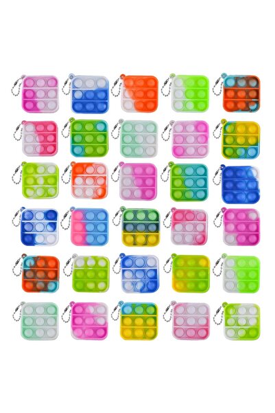 Power Joy - Pop It Keychain Fidget Toy - Multicolor - 30 pcs