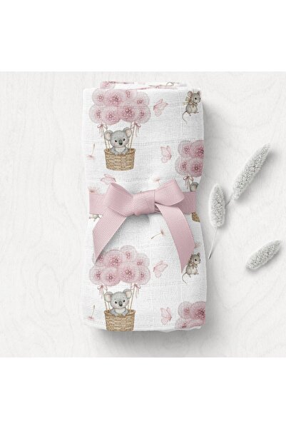 Bocioland Prosopel multifunctional Koala Pink 40x40 cm, tesatura din fibre de...