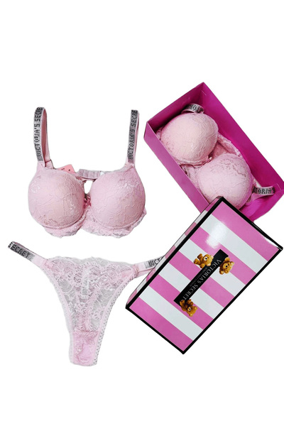 victoria's Victoria's Secret Push up Set Padded Bra and Panties Set 2-Piece Set