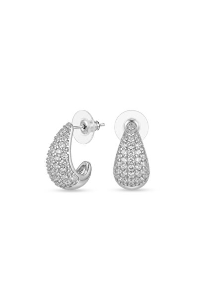 Charmist Steel Zircon Droplet Earrings