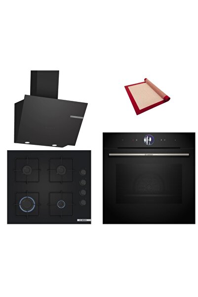 Bosch Black Deluxe 3 lü Ankastre Set 618 ( HRG7361B1 - POP6C6P31O - DWK66PJ60...