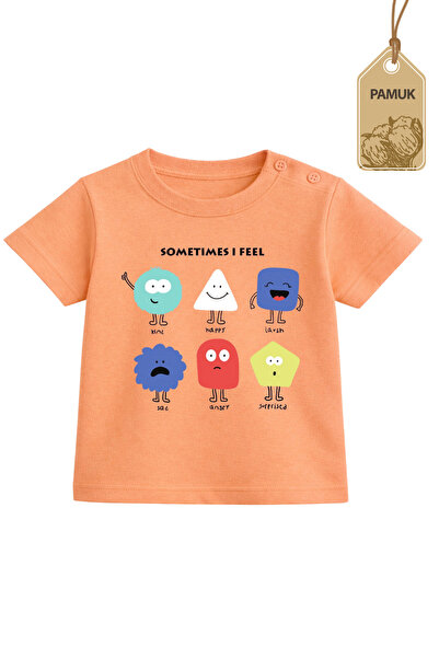 Difa تي شيرت للأطفال - تي شيرت قطني بأكمام قصيرة مطبوع عليه أشكال هندسية لطيف...