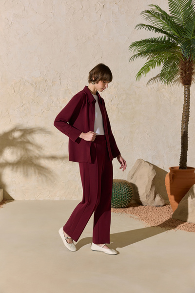 Aker Burgundy Elastic Waist Pajama Bottoms