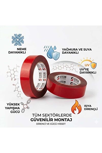STEİN SST610 YÜKSEK YAPIŞMA GÜCÜ VHP ŞEFFAF SİLİKONİZE AKRİLİK UV DAYANIMLI S...