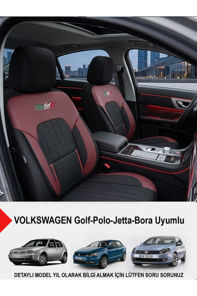 GM-DESIGN غطاء مقعد السيارة الفاخر من سلسلة بيرفيتو - (متوافق مع فولكس فاجن ب...