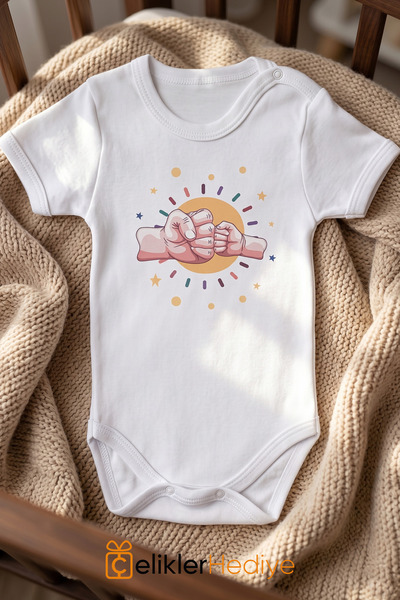 ÇELİKLER HEDİYE Best Friend Dad Baby Bodysuit 100% Cotton Unisex Bodysuit