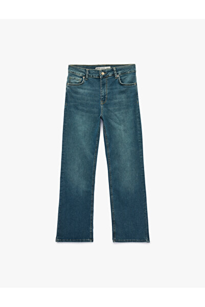 Koton Cotton Slim Fit Regular Waist Spanish Flare Denim Trousers - Flare Jeans