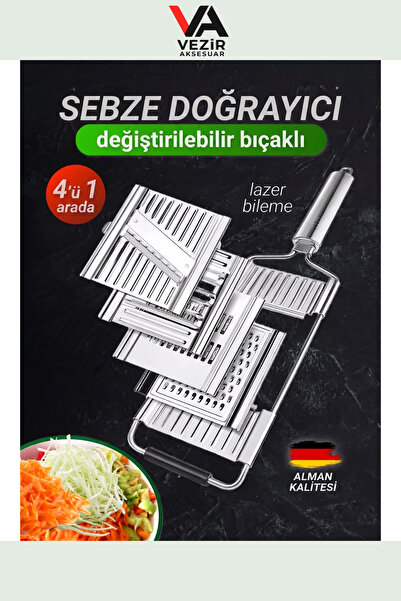 Vezir Aksesuar Multi-Purpose 4-Head Stainless Steel Kitchen Grater |   Vegeta...