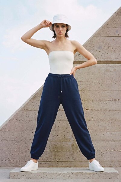 BARRELS AND OIL Women's balloon modal jogger sweatpants - navy blue
